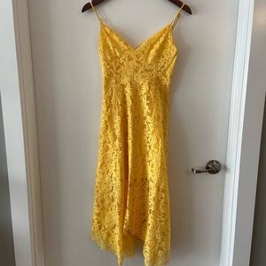 Yellow lace midi dress - Lulus